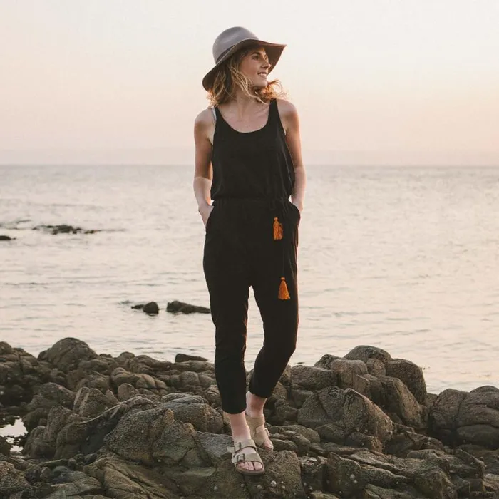 Passenger Clothing Eva Recycled Jumpsuit Black Women Dungarees and Trousers