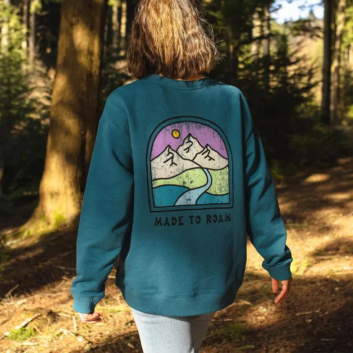 Passenger Clothing Friday Collective Recycled Cotton Oversized Sweatshirt Blue Coral Women Hoodies and Sweatshirts