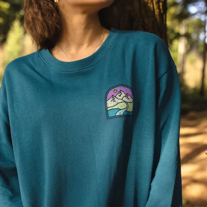 Passenger Clothing Friday Collective Recycled Cotton Oversized Sweatshirt Blue Coral Women Hoodies and Sweatshirts