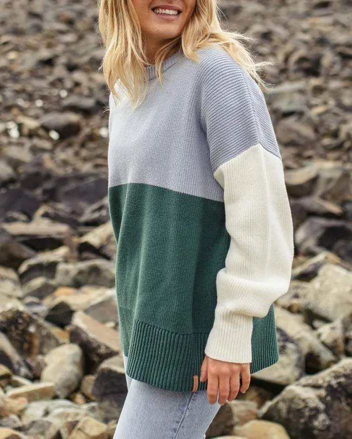 Passenger Clothing Gondwana Oversized Knitted Jumper Blue Fog Women Knitwear