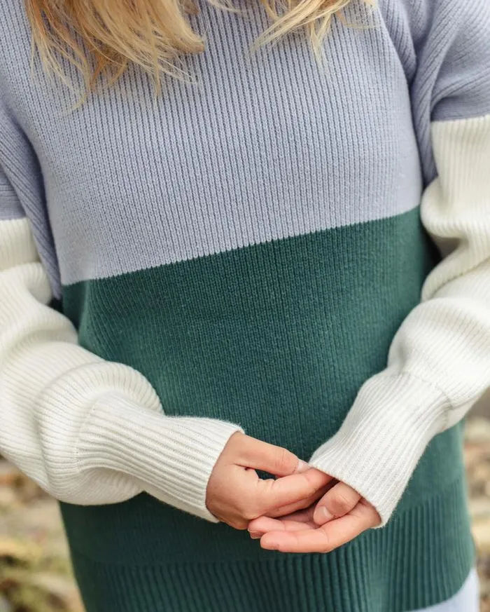 Passenger Clothing Gondwana Oversized Knitted Jumper Blue Fog Women Knitwear