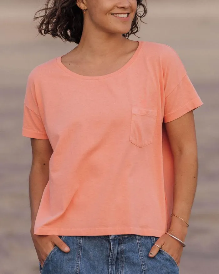 Passenger Clothing Mindful Recycled Cotton TShirt Lobster Pink Women Tops and TShirts