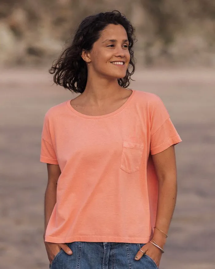 Passenger Clothing Mindful Recycled Cotton TShirt Lobster Pink Women Tops and TShirts