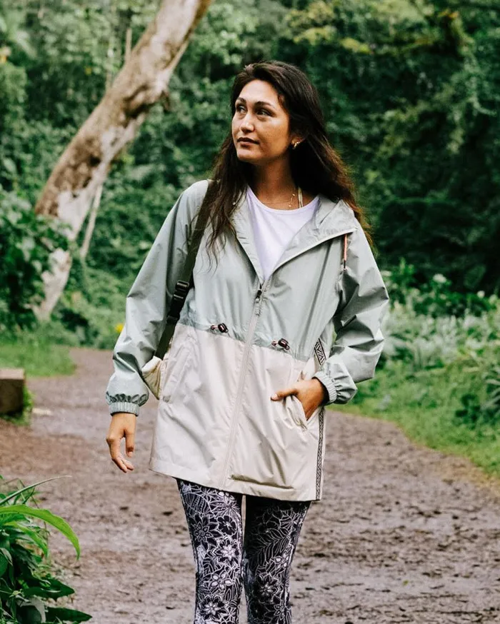 Passenger Clothing Nimbin Recycled Full Zip Water Resistant Jacket Pistachio Women Activewear