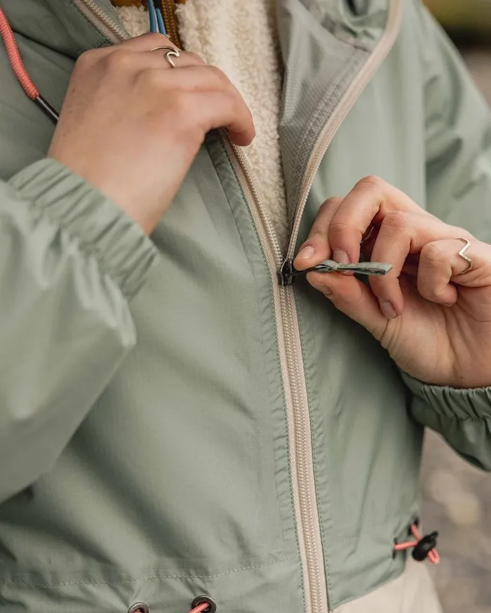 Passenger Clothing Nimbin Recycled Full Zip Water Resistant Jacket Pistachio Women Activewear