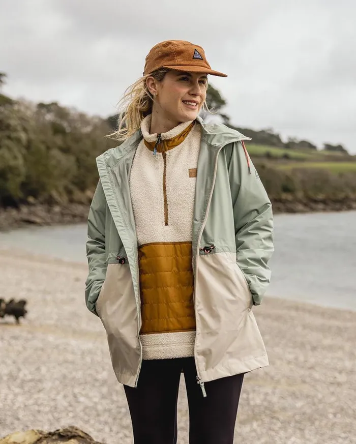 Passenger Clothing Nimbin Recycled Full Zip Water Resistant Jacket Pistachio Women Activewear
