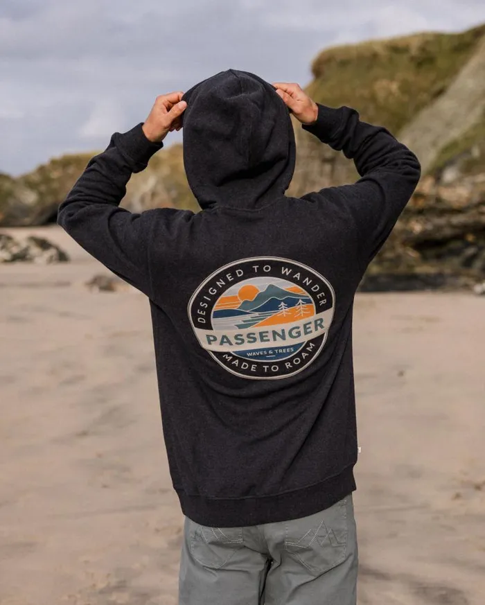 Passenger Clothing Odyssey Organic Cotton Hoodie Ebony Marl Men Hoodies and Sweatshirts