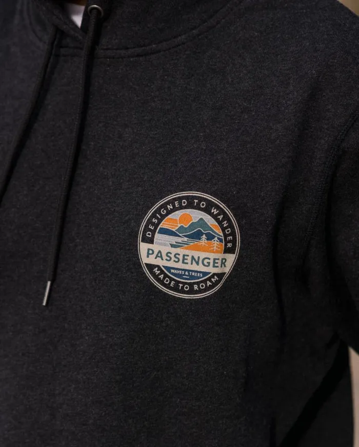 Passenger Clothing Odyssey Organic Cotton Hoodie Ebony Marl Men Hoodies and Sweatshirts