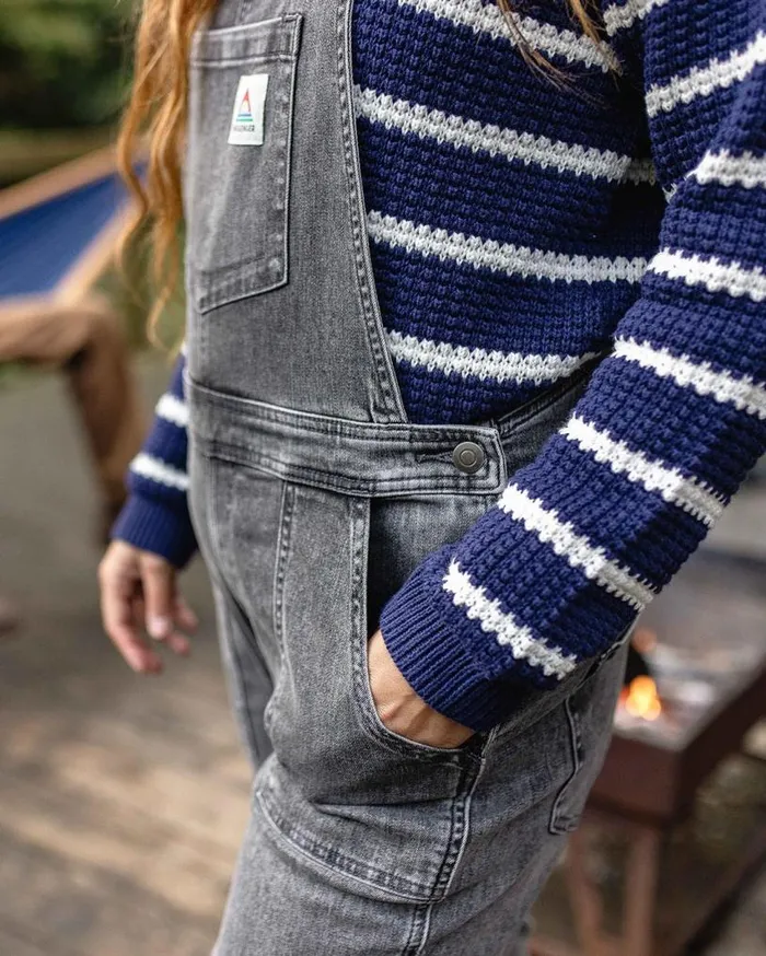 Passenger Clothing Roamist Organic Cotton Dungarees Washed Black Denim Women Dungarees and Trousers