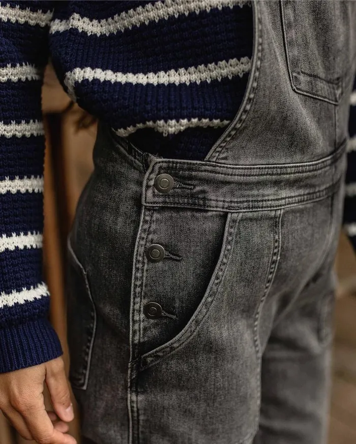 Passenger Clothing Roamist Organic Cotton Dungarees Washed Black Denim Women Dungarees and Trousers
