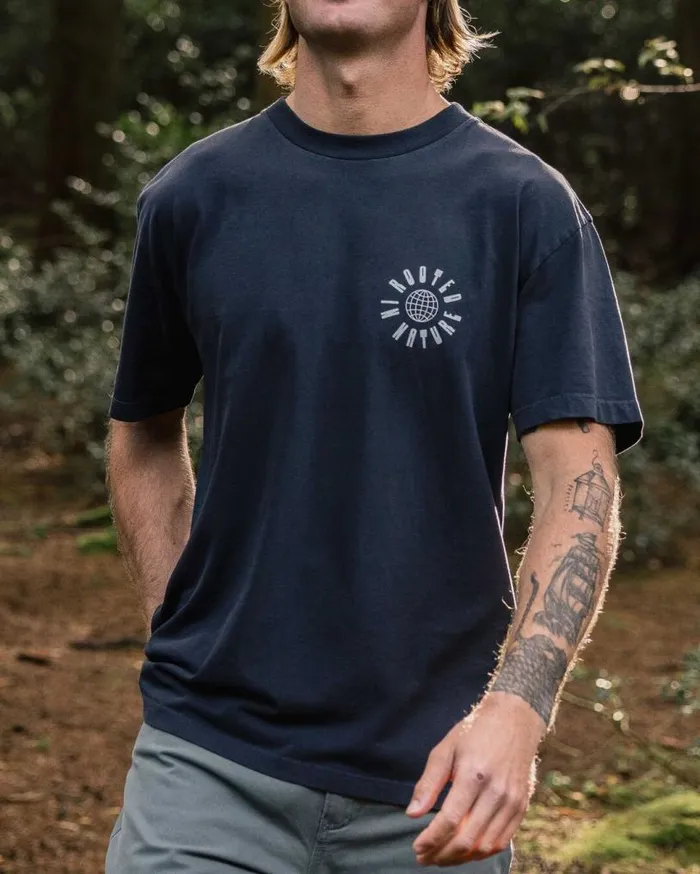 Passenger Clothing Rooted Recycled Relaxed Fit TShirt Black Men TShirts and Vests