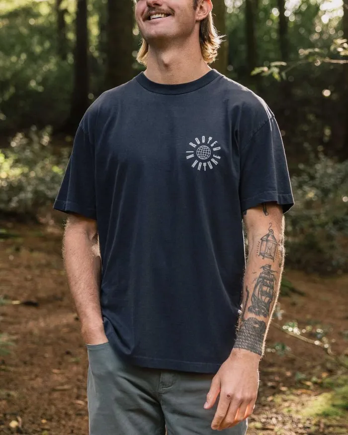 Passenger Clothing Rooted Recycled Relaxed Fit TShirt Black Men TShirts and Vests
