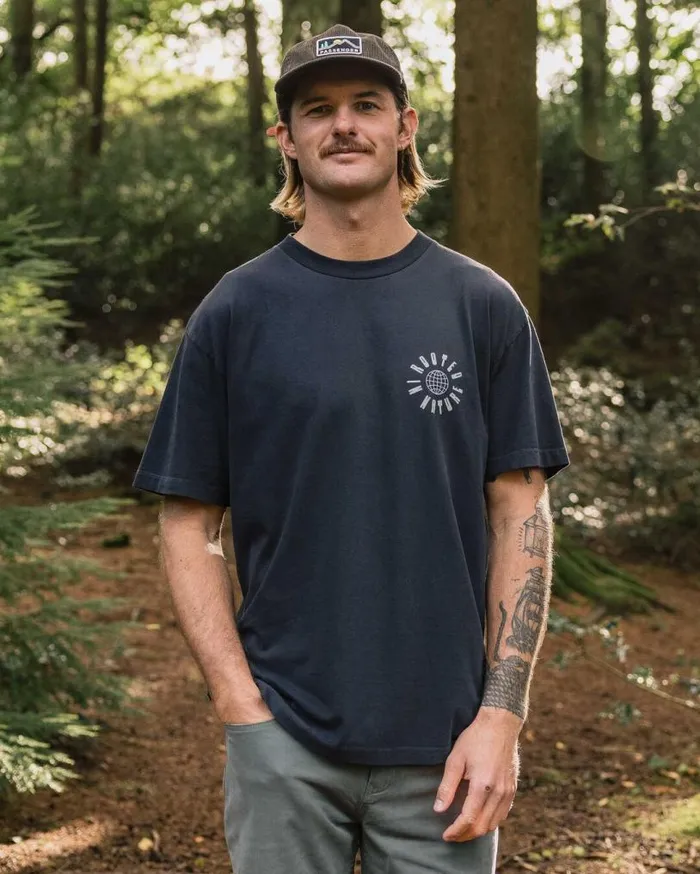 Passenger Clothing Rooted Recycled Relaxed Fit TShirt Black Men TShirts and Vests