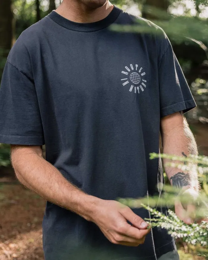Passenger Clothing Rooted Recycled Relaxed Fit TShirt Black Men TShirts and Vests