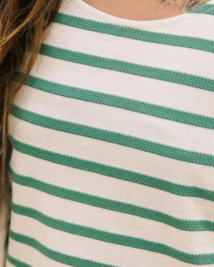 Passenger Clothing Sage Stripe Vest Deep Sea Women Tops and TShirts
