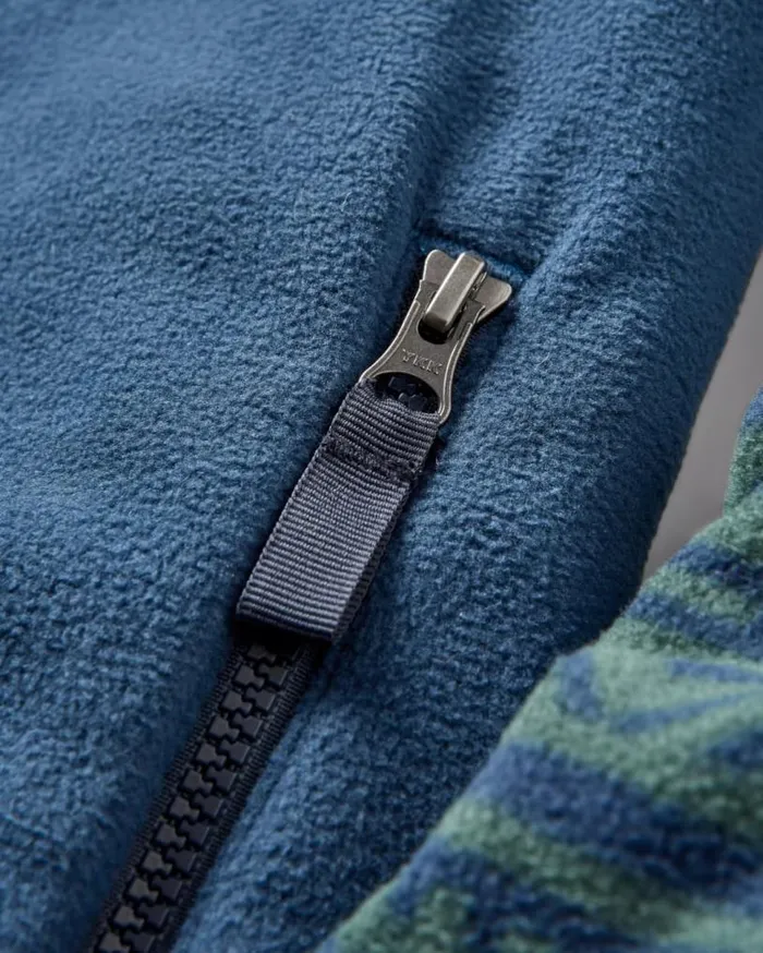 Passenger Clothing Set Off Recycled Polar 14 Zip Fleece Nordic Geo Deep Ocean Men Fleece