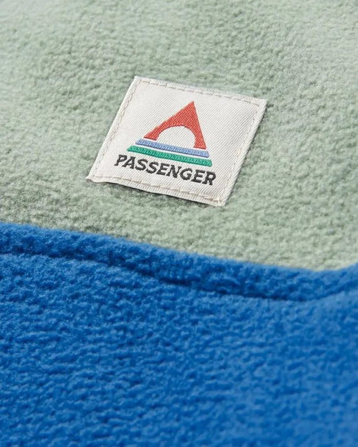 Passenger Clothing Set Off Recycled Polar 14 Zip Fleece Pistachiotrue Blue Men Fleece