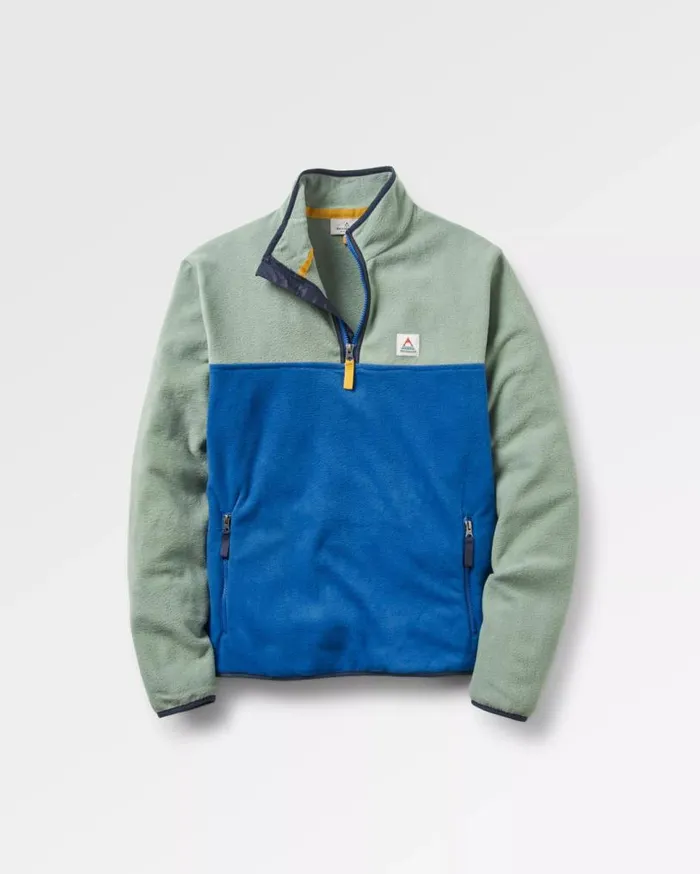 Passenger Clothing Set Off Recycled Polar 14 Zip Fleece Pistachiotrue Blue Men Fleece