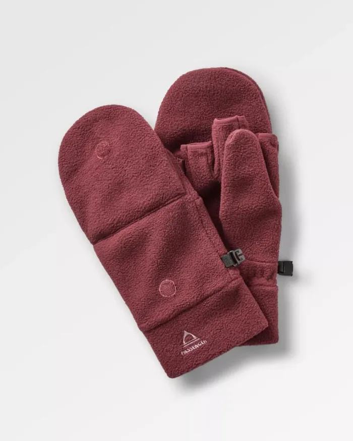 Passenger Clothing Stem Recycled Polar Convertible Mittens Wine Women Gloves