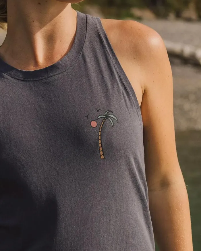 Passenger Clothing Sundaze Recycled Cotton Vest Charcoal Women Tops and TShirts