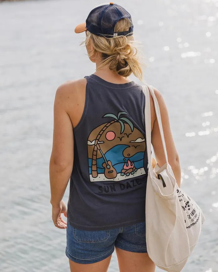 Passenger Clothing Sundaze Recycled Cotton Vest Charcoal Women Tops and TShirts