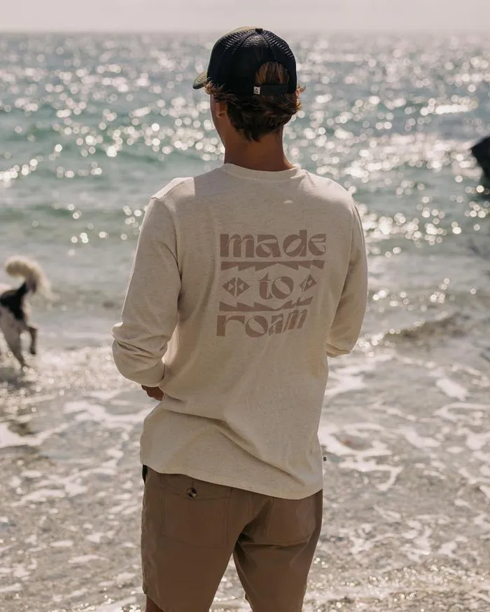 Passenger Clothing Sunrise Recycled Cotton Ls TShirt Milky Marl Men TShirts and Vests