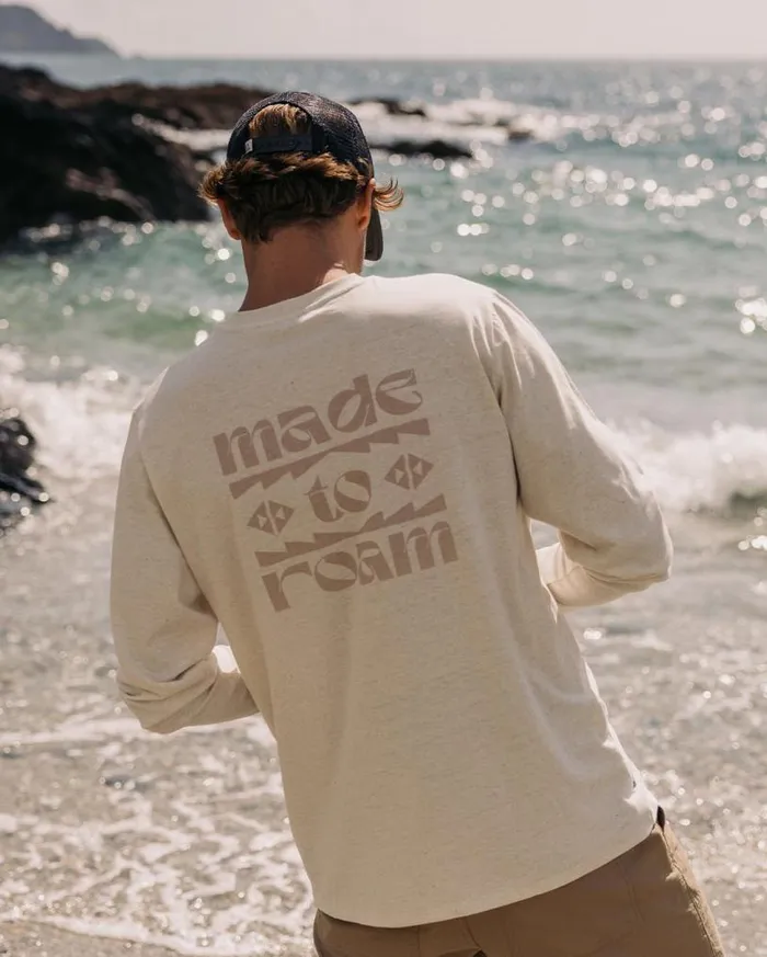 Passenger Clothing Sunrise Recycled Cotton Ls TShirt Milky Marl Men TShirts and Vests