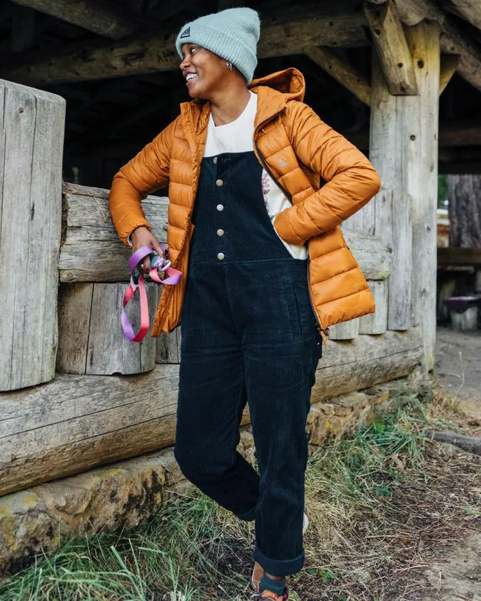 Passenger Clothing Tiaga Cord Dungarees Deep Navy Women Dungarees and Trousers