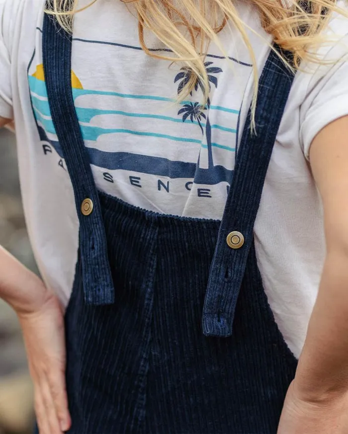 Passenger Clothing Tiaga Cord Dungarees Deep Navy Women Dungarees and Trousers