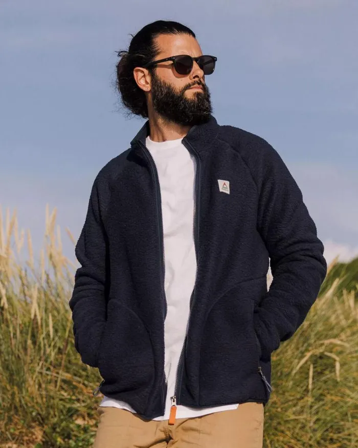 Passenger Clothing Tripper Full Zip Sherpa Fleece Navy Men Fleece