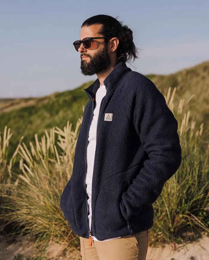 Passenger Clothing Tripper Full Zip Sherpa Fleece Navy Men Fleece