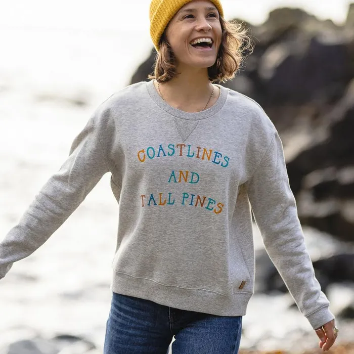 Passenger Clothing Voyage Recycled Sweatshirt Grey Marl Women Hoodies and Sweatshirts