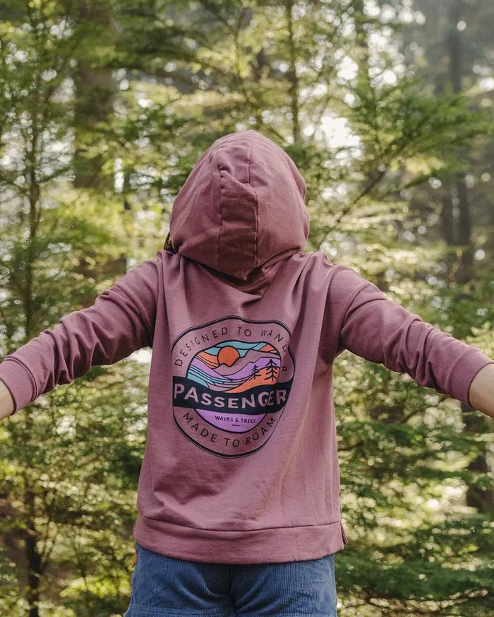 Passenger Clothing Wilds Recycled Cotton Hoodie Crushed Berry Women Hoodies and Sweatshirts