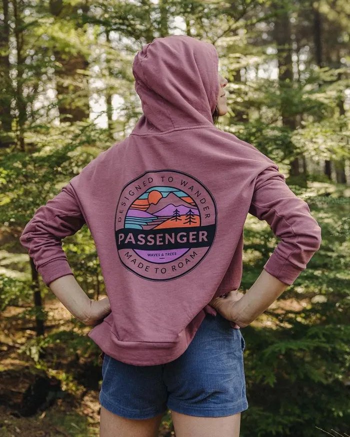 Passenger Clothing Wilds Recycled Cotton Hoodie Crushed Berry Women Hoodies and Sweatshirts