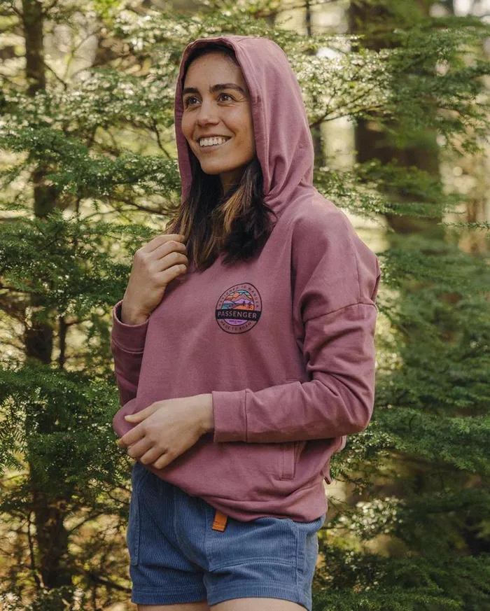 Passenger Clothing Wilds Recycled Cotton Hoodie Crushed Berry Women Hoodies and Sweatshirts