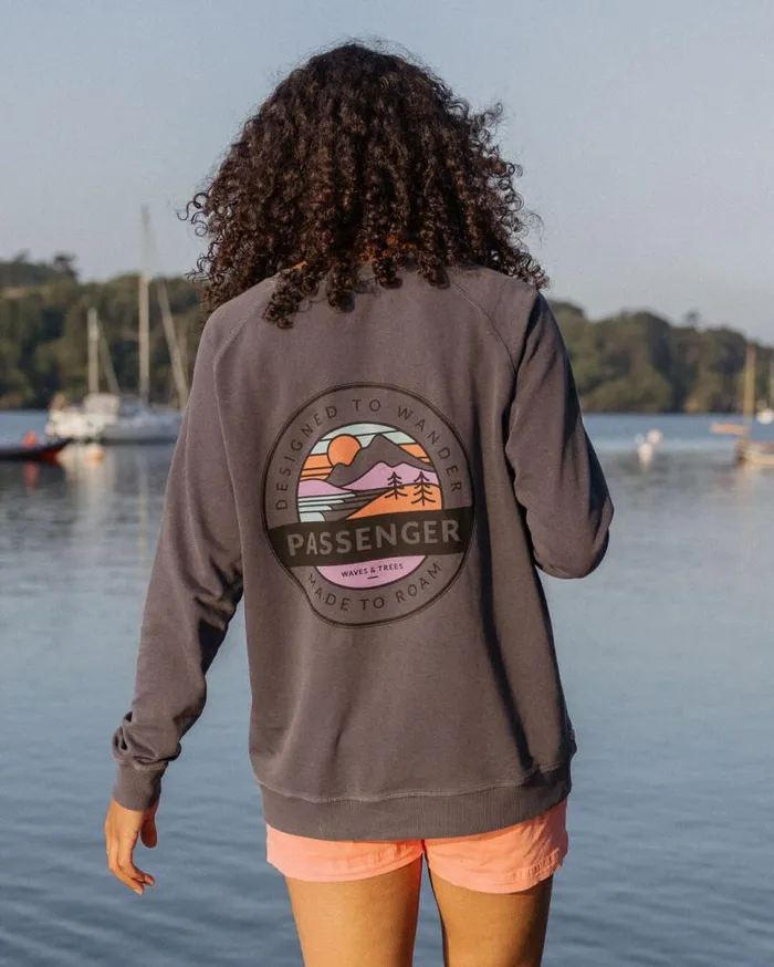Passenger Clothing Wilds Recycled Cotton Oversized Sweatshirt Charcoal Women Hoodies and Sweatshirts
