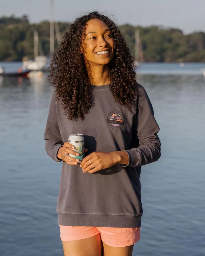 Passenger Clothing Wilds Recycled Cotton Oversized Sweatshirt Charcoal Women Hoodies and Sweatshirts