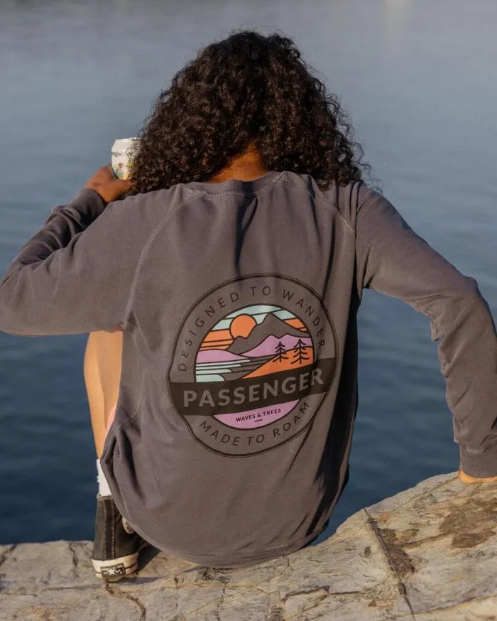 Passenger Clothing Wilds Recycled Cotton Oversized Sweatshirt Charcoal Women Hoodies and Sweatshirts