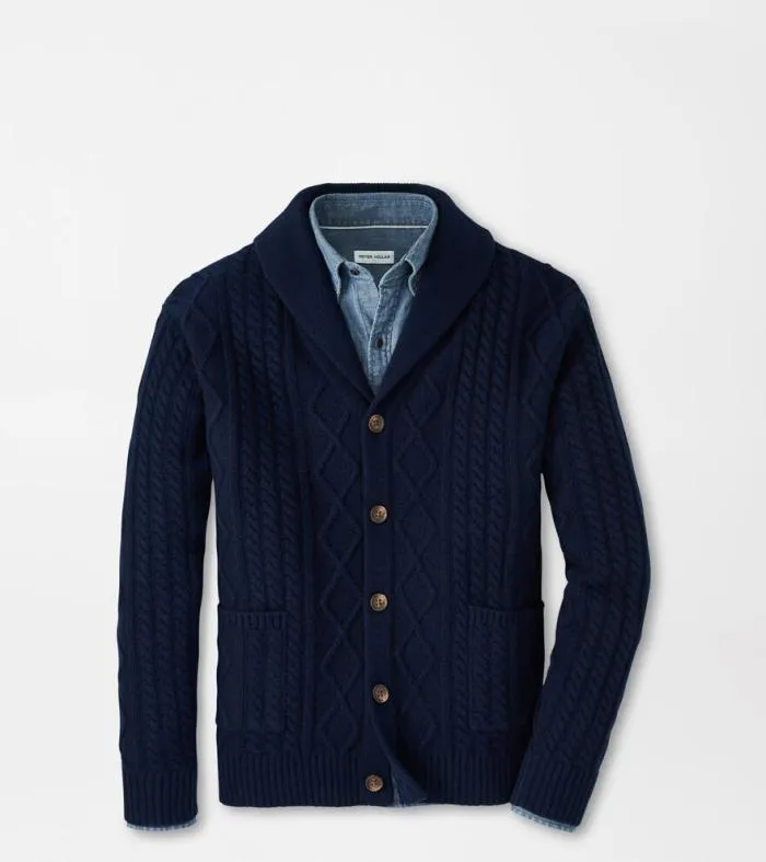 Peter Millar Sweaters Men Fisherman039s Cable Shawl Collar Cardigan