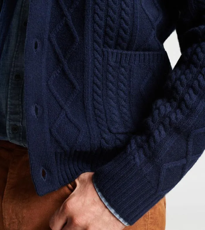 Peter Millar Sweaters Men Fisherman039s Cable Shawl Collar Cardigan