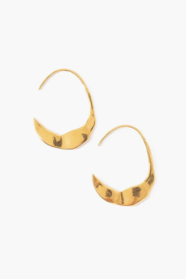 Petite Gold Crescent Moon Hoops Women Chan Luu Earrings