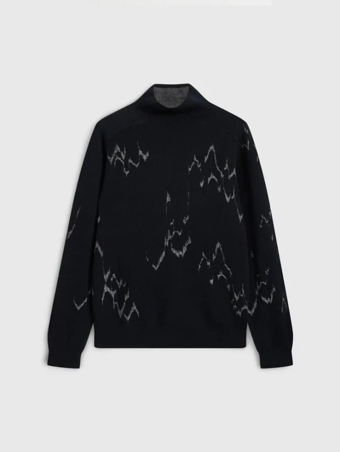 PIERRE MOCK NECK SWEATER Twine Brown Clothing John Varvatos TShirts