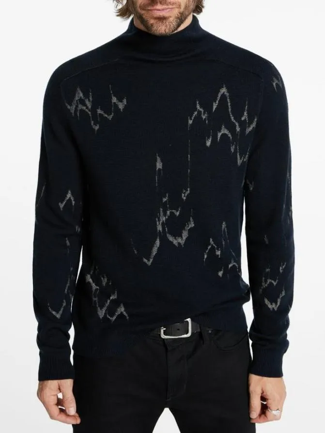 PIERRE MOCK NECK SWEATER Twine Brown Clothing John Varvatos TShirts