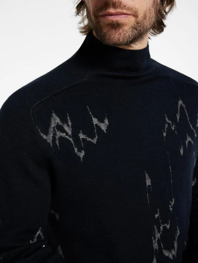 PIERRE MOCK NECK SWEATER Twine Brown Clothing John Varvatos TShirts