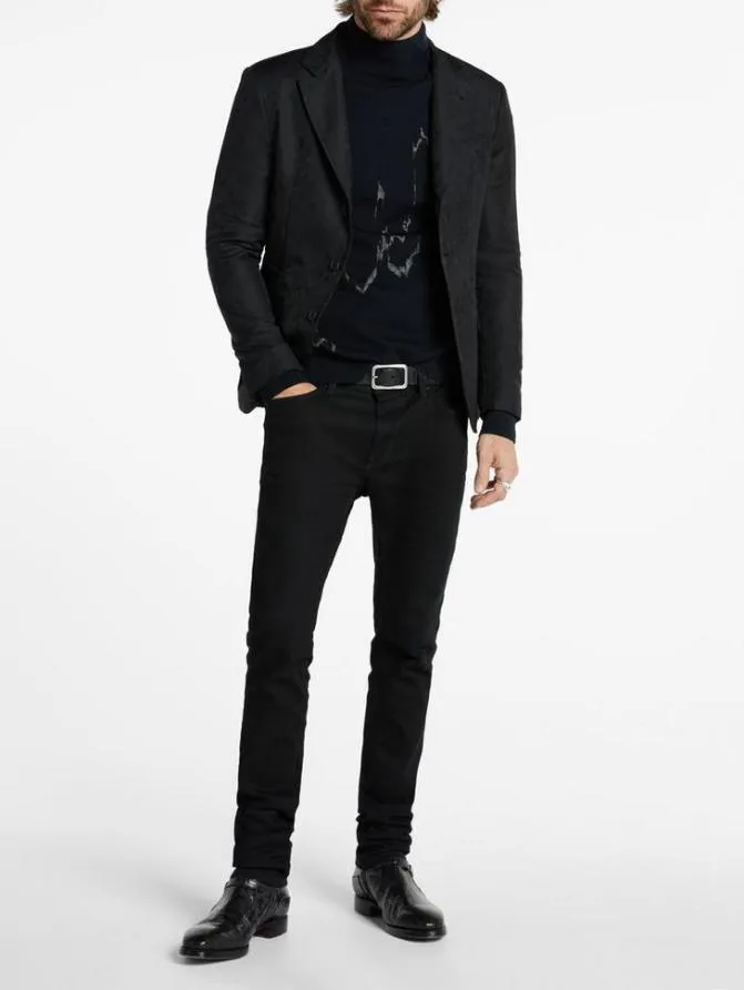 PIERRE MOCK NECK SWEATER Twine Brown Clothing John Varvatos TShirts