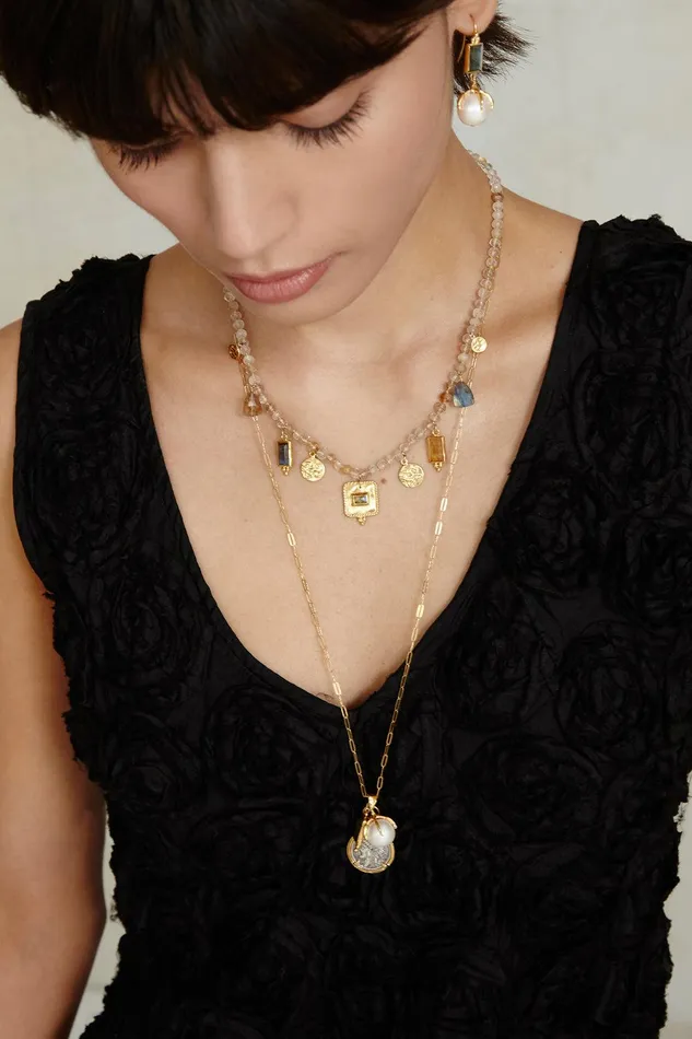 Pilar Charm Necklace Rutilated Quartz Women Chan Luu Necklaces