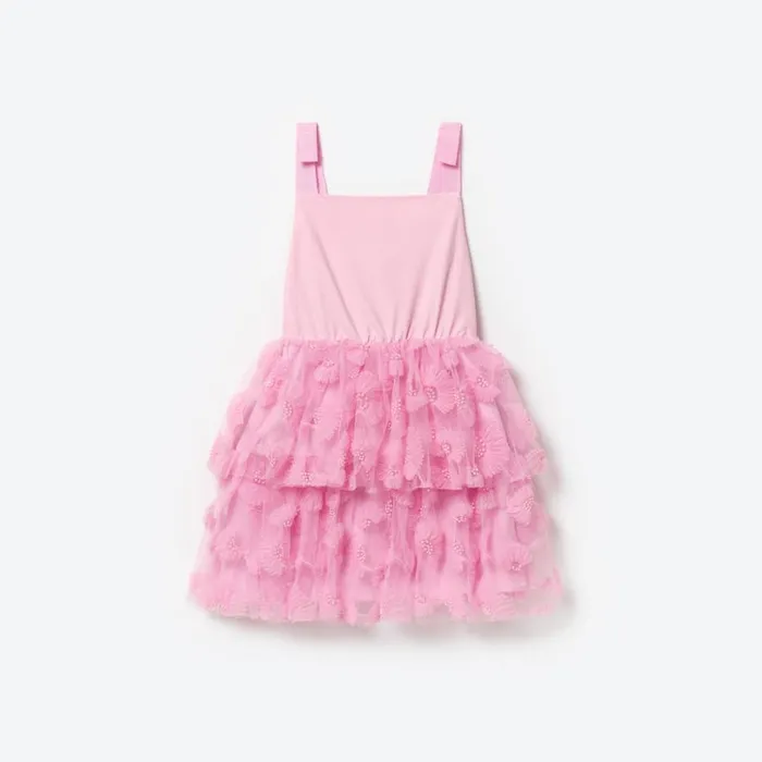 Pink Jersey And Tulle Dress WomenKids Self Portrait Flower Girl