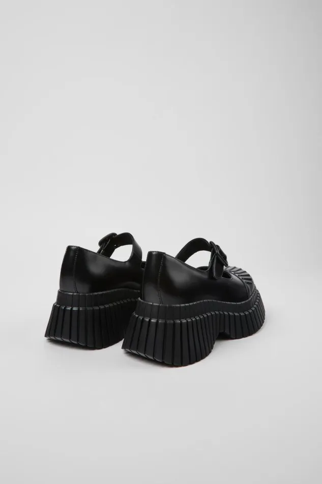Platforms Women Camper BCN Black Leather Shoe