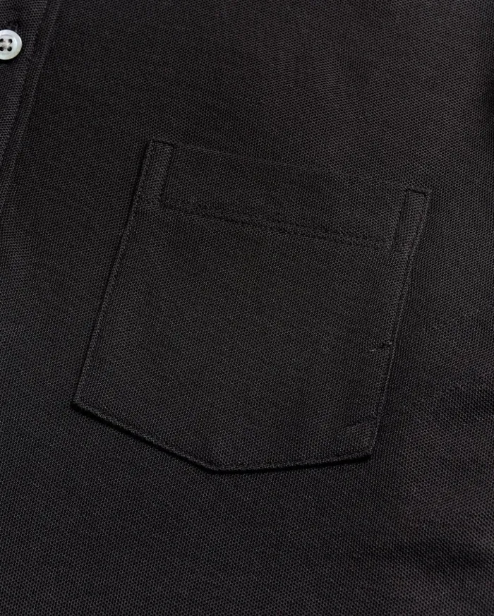 Polos Tees and Henleys Men Billy Reid Pique Pensacola Polo Black