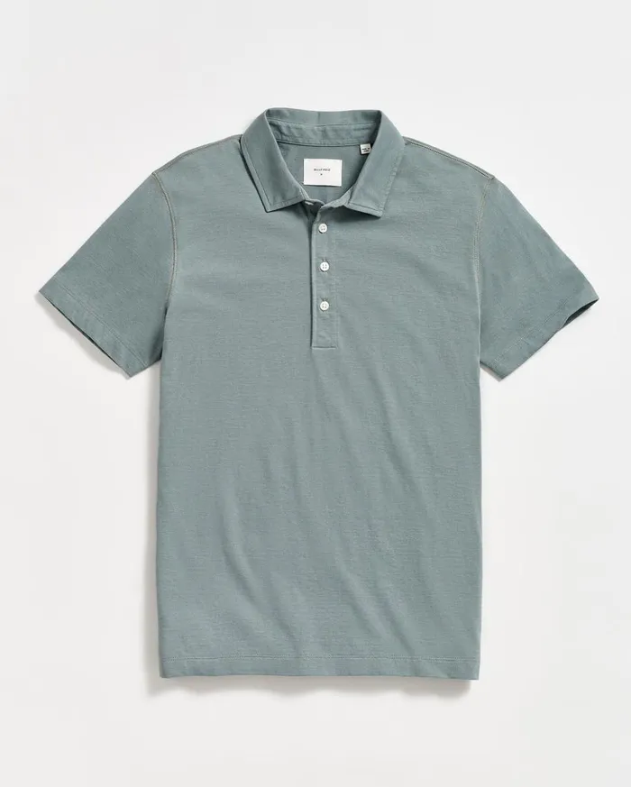 Polos Tees and Henleys Men Billy Reid Stripe Pensacola Polo Slate Green
